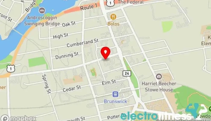 map of Maine Pilates Pilates studio in Brunswick