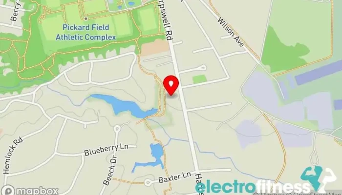 map of Maine Pines Racquet & Fitness Gym, Tennis court in Brunswick