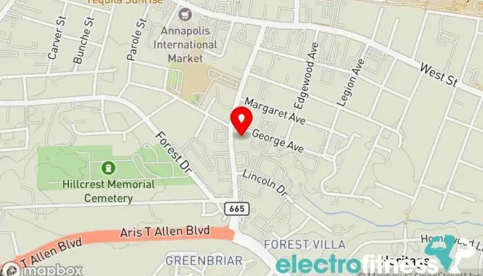 map of Maxed Out Fitness Personal trainer, Fitness center, Physical fitness program in Annapolis