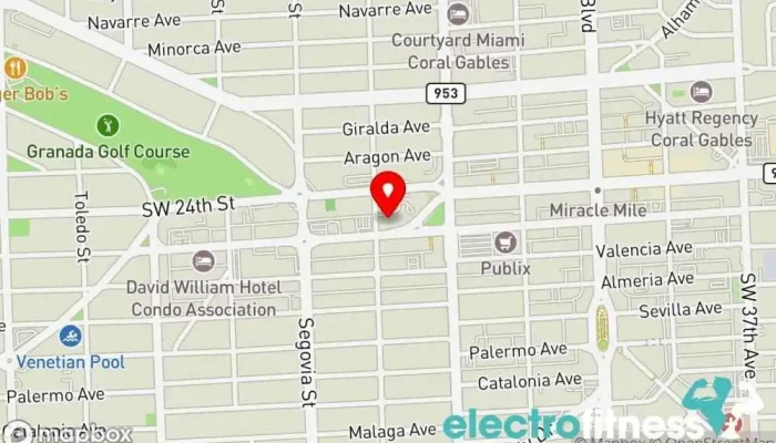 map of Method X Fitness Coral Gables Gym, Boot camp, Boxing gym, Fitness center, Kickboxing school, Personal trainer, Pilates studio in Coral Gables