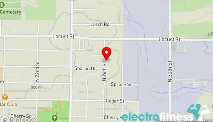 map of Midwest Iron Gym in Quincy