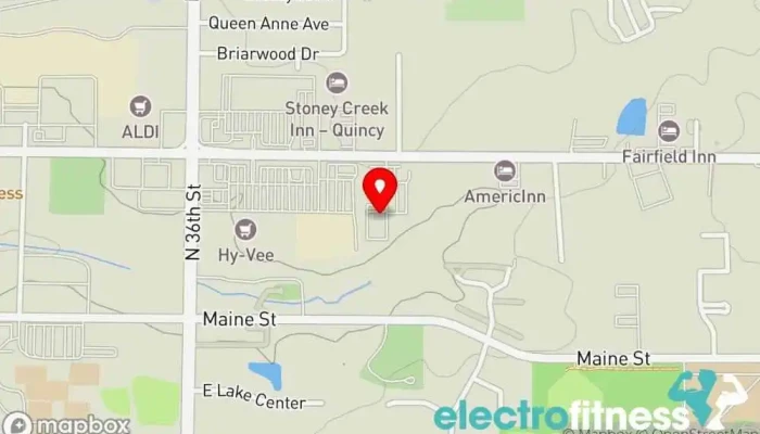 map of Midwest Jiu Jitsu Academy Martial arts school, Judo school, Physical fitness program, Self defense school in Quincy