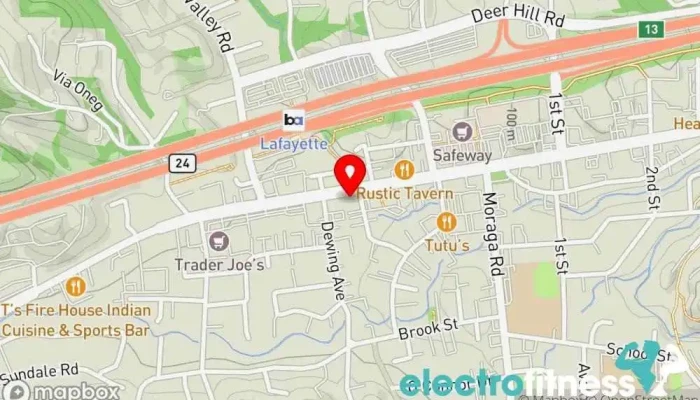 map of Mighty Pilates Lafayette Pilates studio in Lafayette