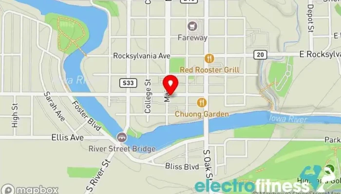 map of Mo's Gym Gym in Iowa Falls