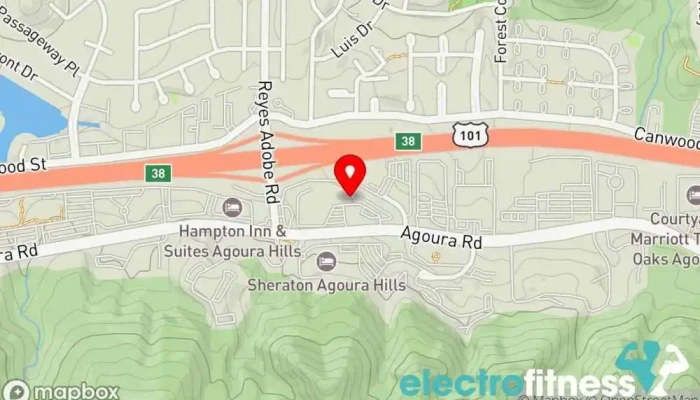 map of Moxie Fitness Studio Personal trainer, Gym, Physical fitness program in Agoura Hills