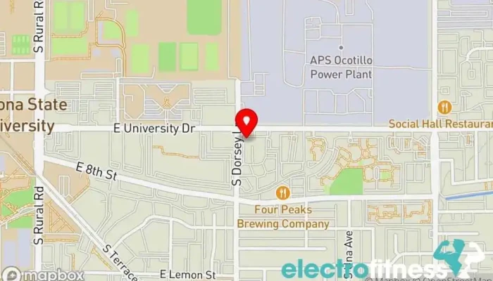 map of Muscle Factory Gym Gym, Fitness center, Weightlifting area in Tempe