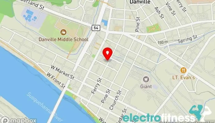 map of Muscle & Fitness Factory Fitness center in Danville