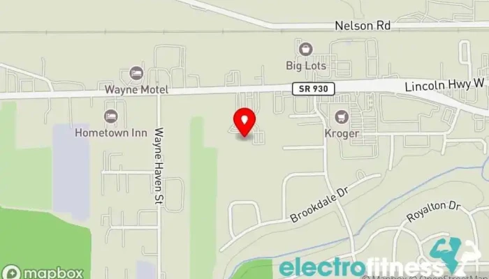 map of New Haven Fitness Center Gym in Fort Wayne