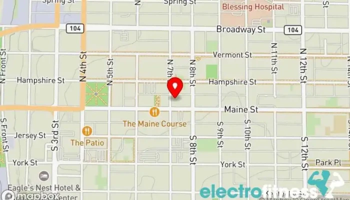 map of New Moon Movement & Meditation Yoga studio in Quincy