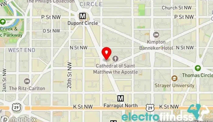 map of New York Sports Club Gym, Fitness center, Personal trainer, Physical fitness program, Spa and health club, Sports club, Yoga studio in Washington