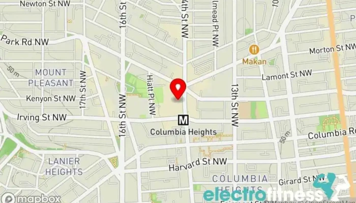 map of New York Sports Club Gym, Physical fitness program in Washington