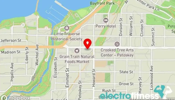 map of North Woods Yoga Yoga studio in Petoskey