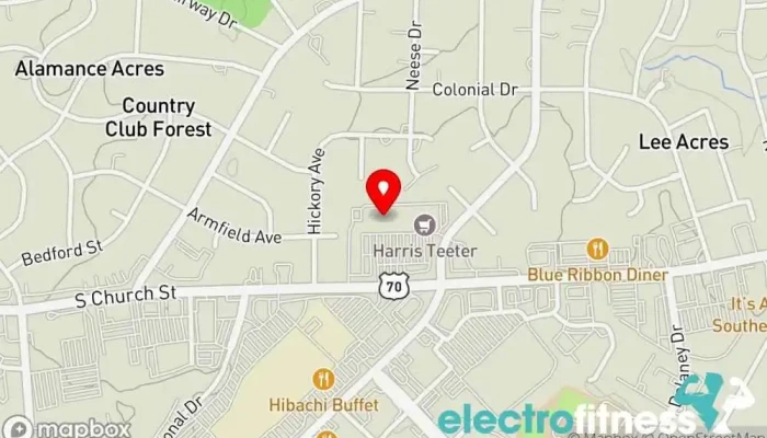 map of O2 Fitness Fitness center, Indoor cycling, Personal trainer, Physical fitness program, Sauna, Weightlifting area, Yoga studio in Burlington