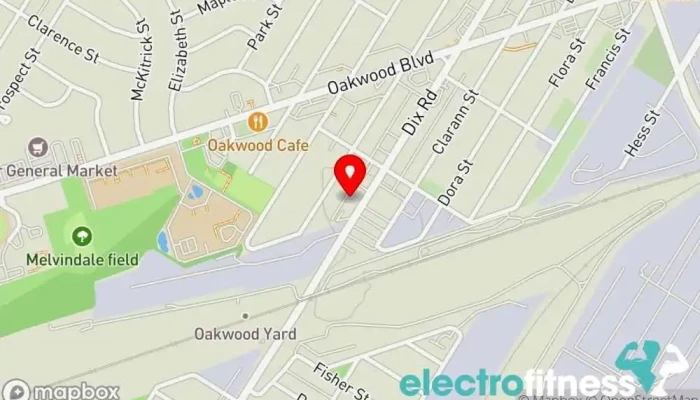 map of Oakwood Gym Gym in Melvindale