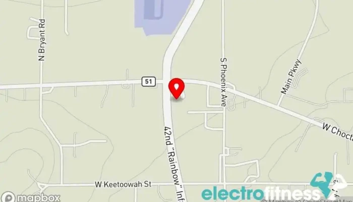 map of Okie Flow Fitness Tahlequah Physical fitness program in Tahlequah