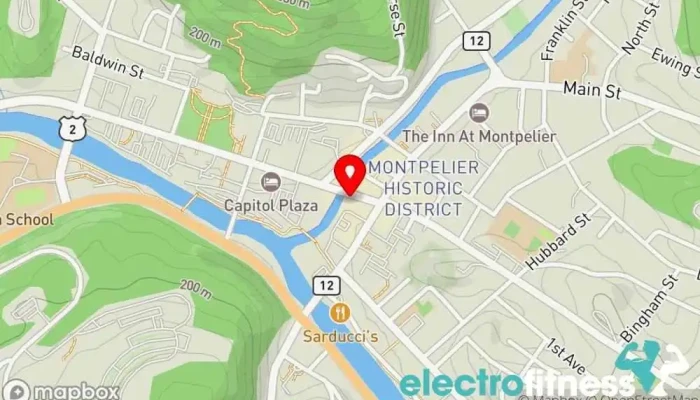 map of Old School Yoga Yoga studio in Montpelier