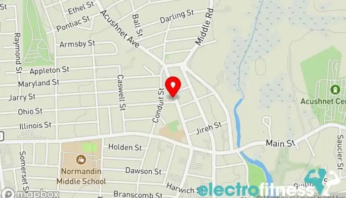 map of Olson Chiropractic Office: Olson John W DC Chiropractor, Pilates studio in New Bedford