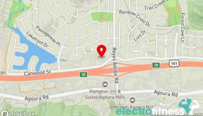 map of OM of the Drip Yoga studio in Agoura Hills