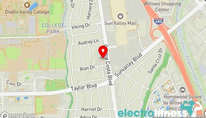 map of Orangetheory Fitness Gym, Fitness center, Personal trainer, Physical fitness program in Pleasant Hill