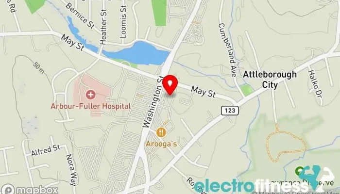 map of Orangetheory Fitness Gym, Fitness center, Personal trainer, Physical fitness program in Attleboro