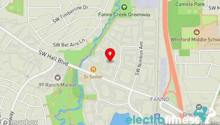 map of Oregon Fitness Studio Gym, Personal trainer, Physical fitness program in Beaverton