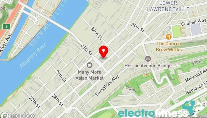 map of Panthro Fitness Personal trainer, Fitness center, Gym in Pittsburgh