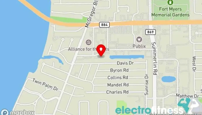 map of Parkinson's Fitness Classes Wellness program, Fitness center, Health consultant, Personal trainer in Fort Myers