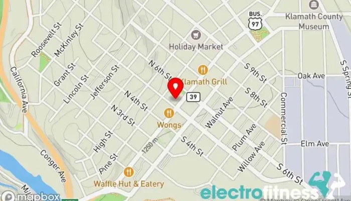 map of Peaceful Warrior Massage Therapy Massage therapist, Life coach, Nutritionist in Klamath Falls