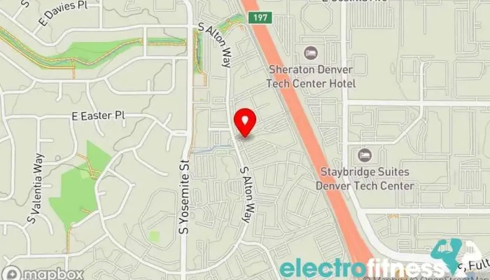 map of PeaceFull Living Pilates studio in Centennial