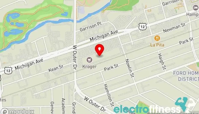 map of Peach Lab Dearborn Gym in Dearborn