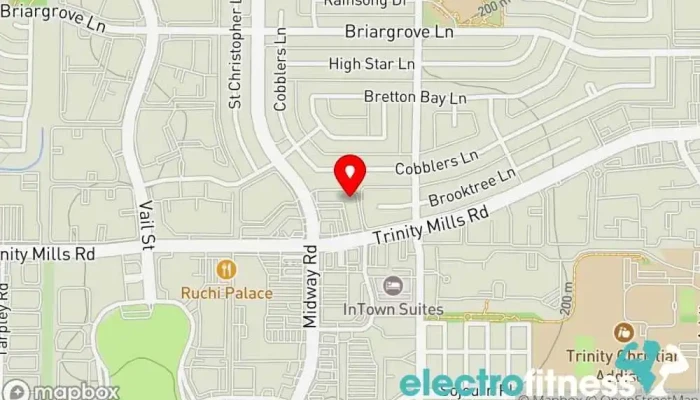 map of Physiofit Texas Gym and Wellness Center Gym, Body shaping class, Fitness center, Golf instructor, Personal trainer, Physical fitness program, Sports club, Weight loss service in Dallas