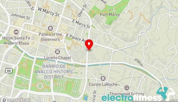 map of Pilates Santa Fe Pilates studio, Gym, Massage therapist, Physical fitness program, Spa, Wellness program in Santa Fe