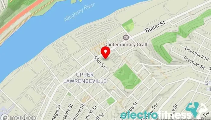 map of Pittsburgh Fitness Project Fitness center, Gym, Personal trainer, Physical fitness program, Wellness center in Pittsburgh