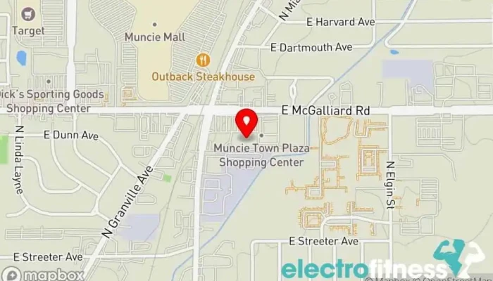 map of Planet Fitness Gym, Fitness center, Spa, Tanning salon in Muncie