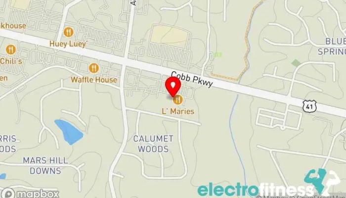 map of Planet Fitness Gym, Fitness center, Spa, Tanning salon in Kennesaw
