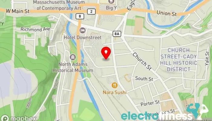 map of Planet Fitness Gym, Fitness center, Spa, Tanning salon in North Adams