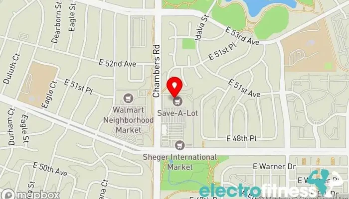 map of Planet Fitness Gym, Fitness center, Spa, Tanning salon in Denver
