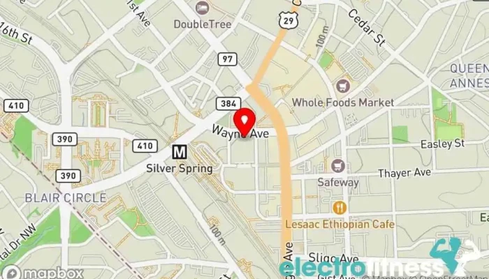 map of Planet Fitness Gym, Fitness center, Spa, Tanning salon in Silver Spring