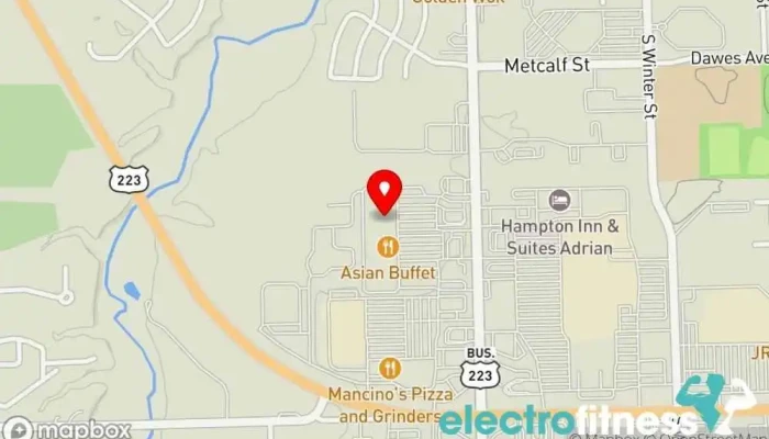 map of Planet Fitness Gym, Fitness center, Spa, Tanning salon in Adrian