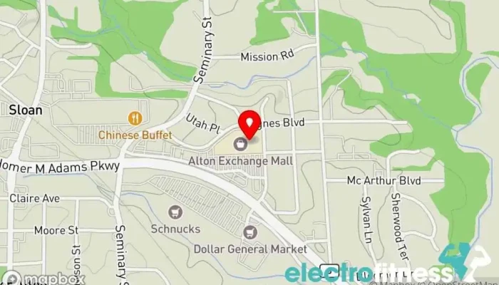map of Planet Fitness Gym, Fitness center, Spa, Tanning salon in Alton