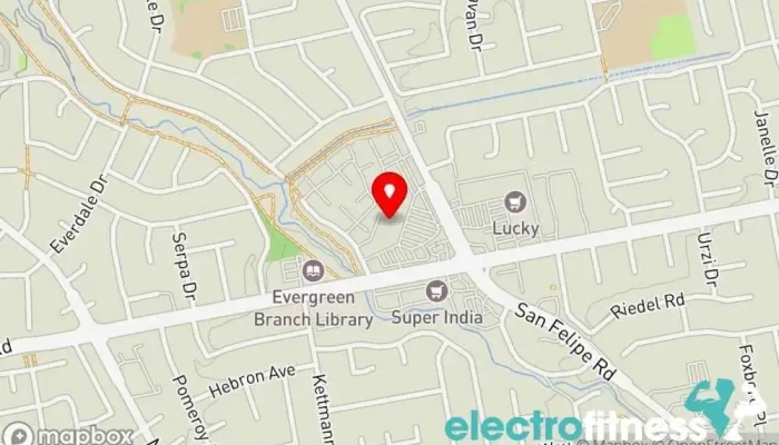 map of Planet Fitness Gym, Fitness center, Spa, Tanning salon in San Jose