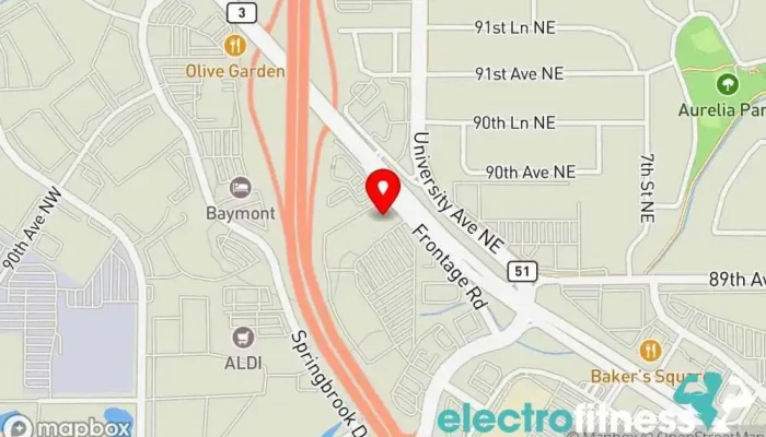 map of Planet Fitness Gym, Fitness center, Spa, Tanning salon in Coon Rapids