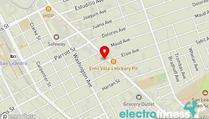 map of Power Trip Fitness Personal trainer, Boot camp, Gym in San Leandro