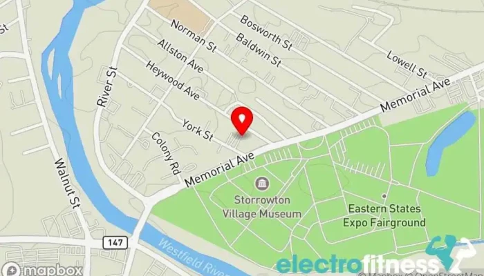 map of Powerhouse Gym Fitness center, Gym in West Springfield