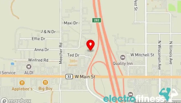 map of Powerhouse Gym Gym, Aerobics instructor, Gymnastics center, Physical fitness program, Yoga studio in Gaylord