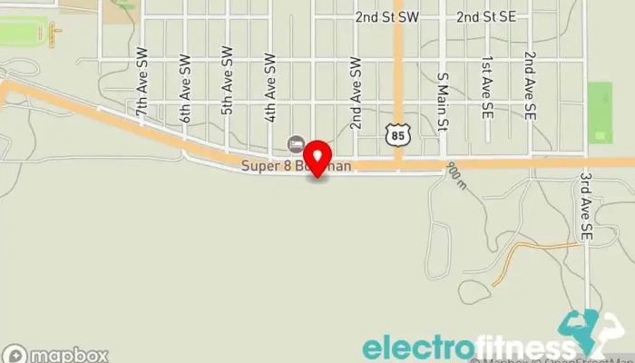 map of Prairie Fitness Gym, Fitness center, Personal trainer, Physical fitness program in Bowman