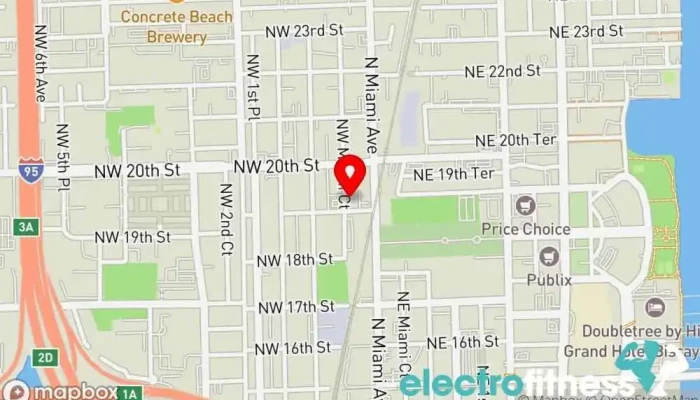map of Punch Elite Fitness Miami Boxing gym, Gym in Miami