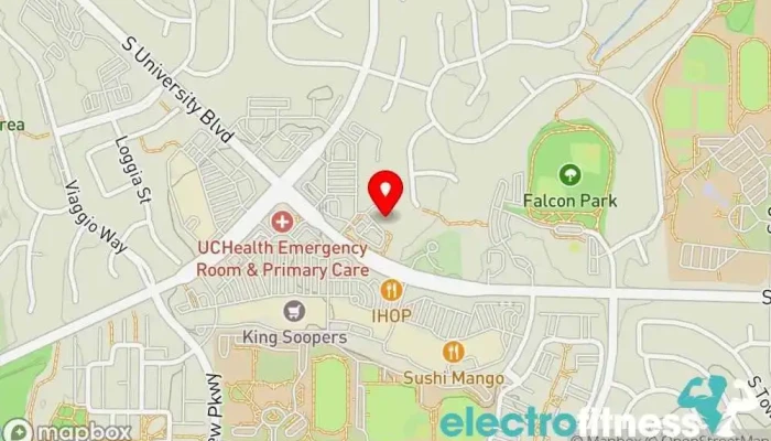 map of Pure Barre Physical fitness program, Fitness center, Gym in Highlands Ranch
