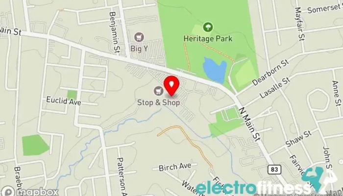 map of Pure Barre Physical fitness program, Fitness center, Gym in East Longmeadow