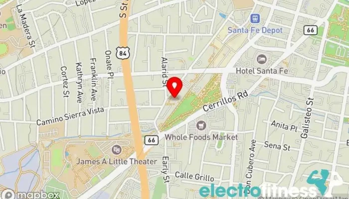 map of Railyard Fitness Gym, Personal trainer in Santa Fe